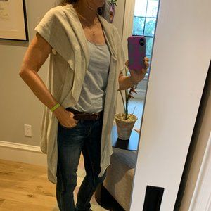 ETC brand 90% Cotton/10% Cashmere sleeveless sweater with drape collar. Size S.